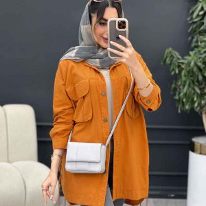 مانتو لینن جیب پیله بند دار کد 5069