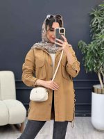 مانتو لینن جیب پیله بند دار کد 5069 - تصویر 3