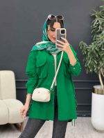 مانتو لینن جیب پیله بند دار کد 5069 - تصویر 5