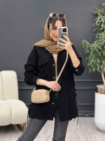 مانتو لینن جیب پیله بند دار کد 5069 - تصویر 7