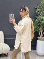 مانتو لینن جیب پیله بند دار کد 5069 - تصویر 10
