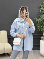 مانتو لینن جیب پیله بند دار کد 5069 - تصویر 2
