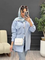 مانتو لینن جیب پیله بند دار کد 5069 - تصویر 18