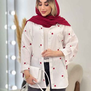 شومیز گل دار بنفشه کد 5020
