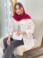 شومیز گل دار بنفشه کد 5020 - تصویر 9