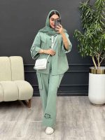 ست مانتو و شلوار فریال کد 5190 - تصویر 18