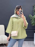 مانتو جلو بسته دو دکمه کد 5102 - تصویر 13