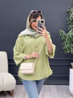 مانتو جلو بسته دو دکمه کد 5102 - تصویر 2