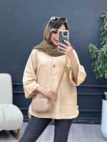 مانتو جلو بسته دو دکمه کد 5102 - تصویر 3