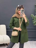 مانتو دو جیب پاکتی محنا کد 5076 - تصویر 13