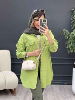 مانتو دو جیب پاکتی محنا کد 5076 - تصویر 15