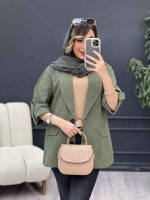 مانتو آستین پاگن دو جیب نما کد 5104 - تصویر 27
