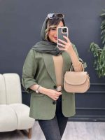 مانتو آستین پاگن دو جیب نما کد 5104 - تصویر 6