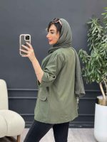 مانتو آستین پاگن دو جیب نما کد 5104 - تصویر 10