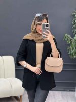 مانتو آستین پاگن دو جیب نما کد 5104 - تصویر 12