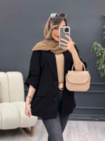 مانتو آستین پاگن دو جیب نما کد 5104 - تصویر 7
