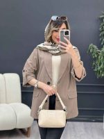 مانتو آستین پاگن دو جیب نما کد 5104 - تصویر 19