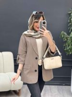 مانتو آستین پاگن دو جیب نما کد 5104 - تصویر 4