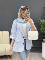 مانتو آستین پاگن دو جیب نما کد 5104 - تصویر 5