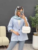 مانتو آستین پاگن دو جیب نما کد 5104 - تصویر 23