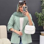 مانتو آستین پاگن دو جیب نما کد 5104