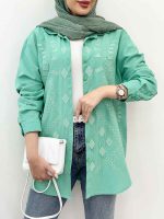 مانتو لینن گلدوزی مهرانا کد 5105 - تصویر 2