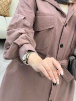 مانتو لینن دو جیب پاکتی ماریا کد 5041 - تصویر 5