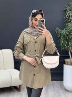 مانتو لینن دو جیب پاکتی ماریا کد 5041 - تصویر 4