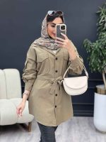 مانتو لینن دو جیب پاکتی ماریا کد 5041 - تصویر 14