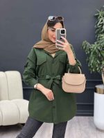 مانتو لینن دو جیب پاکتی ماریا کد 5041 - تصویر 6