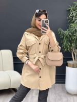 مانتو لینن دو جیب پاکتی ماریا کد 5041 - تصویر 2