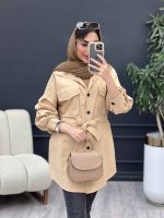 مانتو لینن دو جیب پاکتی ماریا کد 5041 - تصویر 13