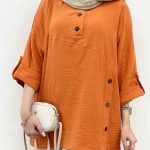 شومیز برش دار سه دکمه کد 5110