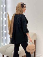 مانتو پشت دو پاگن دو جیب کد 5083 - تصویر 3