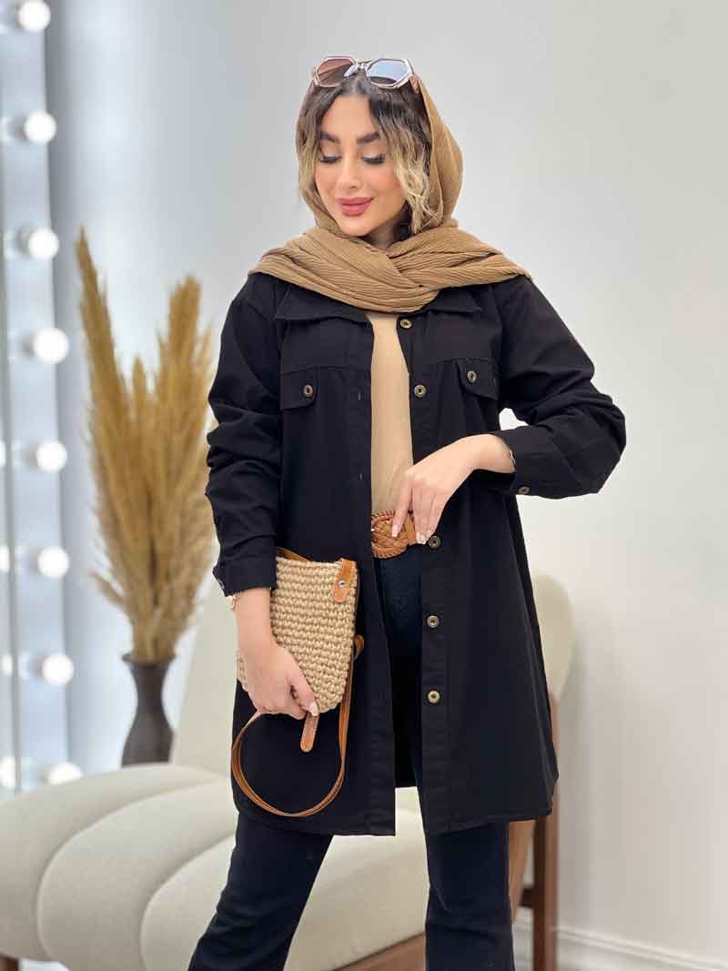 مانتو سر جیب دو دکمه جیب نما کد 4926 مانتو سر جیب دو دکمه جیب نما کد 4926