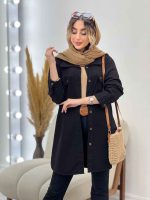 مانتو سر جیب دو دکمه جیب نما کد 4926 - تصویر 5