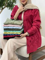 مانتو لینن گلدوزی مهرانا کد 5105 - تصویر 15