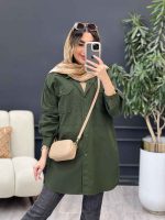 مانتو جین رنگی جیب پیله کد 5079 - تصویر 6