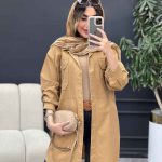مانتو جین رنگی جیب پیله کد 5079