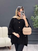 مانتو سر جیب دو دکمه رسپینا کد 5051 - تصویر 5