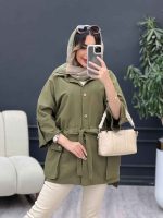 مانتو سر جیب دو دکمه رسپینا کد 5051 - تصویر 4