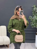 مانتو سر جیب دو دکمه رسپینا کد 5051 - تصویر 12