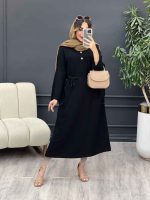 پیراهن بلند دو جیب کمربند دار کد 5120 - تصویر 3