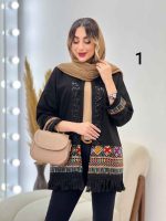 مانتو پولک دوزی پایین ریش کد 5135 - تصویر 3