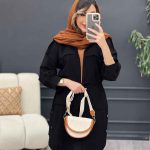 مانتو ژیله دار سرشانه پاگن کد 5132