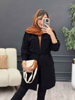 مانتو ژیله دار سرشانه پاگن کد 5132 - تصویر 2