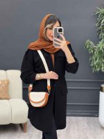 مانتو ژیله دار سرشانه پاگن کد 5132 - تصویر 3