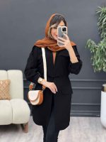 مانتو ژیله دار سرشانه پاگن کد 5132 - تصویر 4