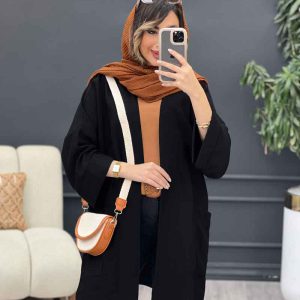 مانتو سر آستین چاک دو جیب کد 5136
