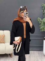 مانتو سر آستین چاک دو جیب کد 5136 - تصویر 3